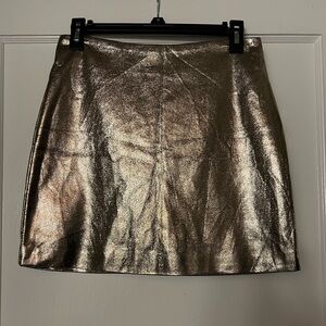 Forever 21 Metallic Mini Skirt - Gold